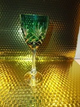 Faberge Emerald  Green Odessa Hock Crystal Wine Glass  - $225.00