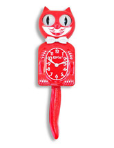 Original Kit Cat Clock Klock in Scarlet Red Rolling Eyes Wagging Tail 15.5″ high - £75.89 GBP