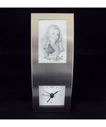 Aluminum Photo Frame Clock CL-2810 ~ For Desk, Tabletop ~ Holds 2&quot; x 3&quot; ... - $26.82 CAD