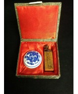 Chinese Wax Stamp Seal Pig in Original Silk Box with Porcelain Wax Pot Y... - $412.26 MXN