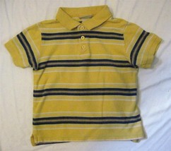 Boys Size 6 Striped Polo Shirt by J. Khaki Kids Short Sleeve Cotton Gold & Blue - $7.83
