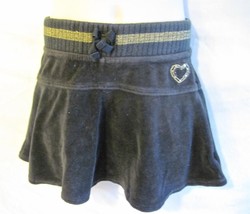 Girls Size 5  Black Stretch Velvet Skort by The Children's Place Gold Trim - £7.04 GBP