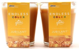 2 Glade Endless Color Jubilant Yellow Jar Candles 9oz Jars - £20.43 GBP