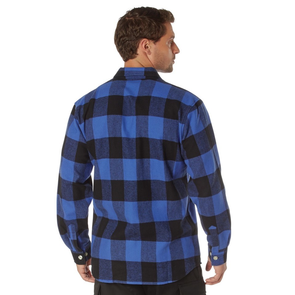 Rothco Buffalo Blue Plaid Extra Heavyweight Long Sleeve Flannel Shirt XS To 5XL Item image 7