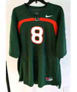 Nike NCAA Miami Hurricanes #8 Green Orange Jersey Size XL EUC - €30,08 EUR