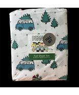 Peanuts FULL Sheet Set Berkshire Snoopy with Christmas Tree on a Winter Van - $58.56 CAD