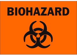 Adhesive BIOHAZARD PICTOGRAM STICKER Warning Safety Symbol 3.5&quot; x 5&quot; BRA... - $352.52 MXN
