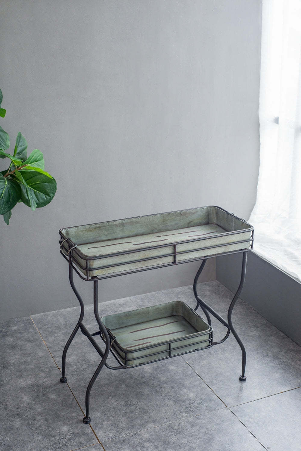 Maggie Galvanized Tray Accent Table 32x15x31' Item image 14
