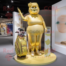 Gold Golf Bag mascot costume character dressed with a Bikini and Anklets - £1,054.05 GBP