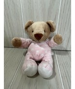 Animal Alley Toys R Us mini tan beige teddy bear pink white polka dots b... - £6.30 GBP