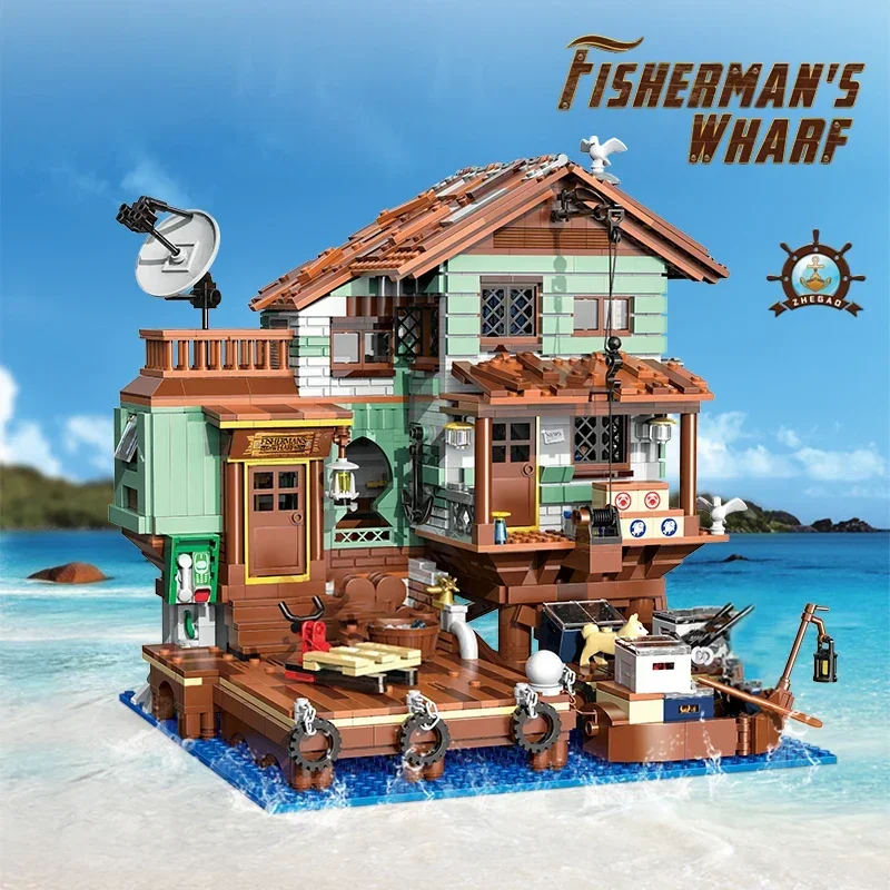 2100PCS Fisherman&#39;s Wharf Building Block Tree House Model Seaside Street View - £73.90 GBP+