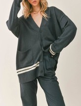 Sage The Label Uptown Girl Contrast Stripe Cardigan Size S - $407.72 MXN