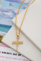 Nail shape cross pendant necklace with rope chain - £9.59 GBP