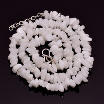 Natürlich Weiß Jade Edelstein Uncut Glatt Perlen Halskette 6-10 MM 45.7-48.3cm - £8.67 GBP