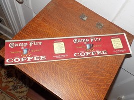 Vintage Camp Fire Coffee Paper Can Label - $44.55