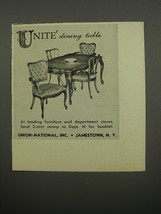 1951 Union-National Unite Dining Table Ad - £14.78 GBP