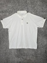 Men&#39;s Lacoste Knit Classic Fit Collared Polo Shirt White Button Size XXL - $76.87