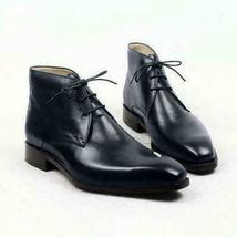 Men&#39;s Handmade Black Chukka Boot Leather Shoes Custom Made For Men - £103.50 GBP