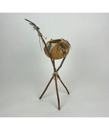 Native American Signed Art Gourd Bowl with Twig Tripod Stand - $553.61 MXN