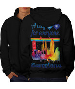 Gay Pride Love Barcelona Sweatshirt Hoody Spain City Men Hoodie Back - £16.77 GBP