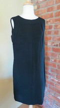 Vtg Classic NEIMAN MARCUS Simple Little Black Wool Dress sleeveless Wigg... - $44.55