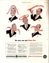General Electric Better Air Conditioning Five Benefits Vintage Print Ad 1946 e9 - £20.69 GBP