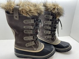 Sorel Joan Of Arctic Boots Womens  7 Brown NL1540-051 Leather Suede Faux Fur - £39.91 GBP