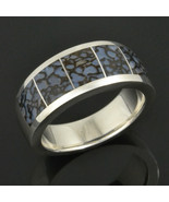 Blue Dinosaur Bone Ring in Sterling Silver - $597.67 CAD