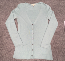 Banana Republic Shirt Womens Medium Green Cardigan Sweater Pockets Knit Casual - £15.13 GBP