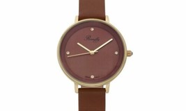 NEW Romilly 9861 Womens Royalty Collection Crystal Cognac Dial Leather Watch 30m - £22.65 GBP