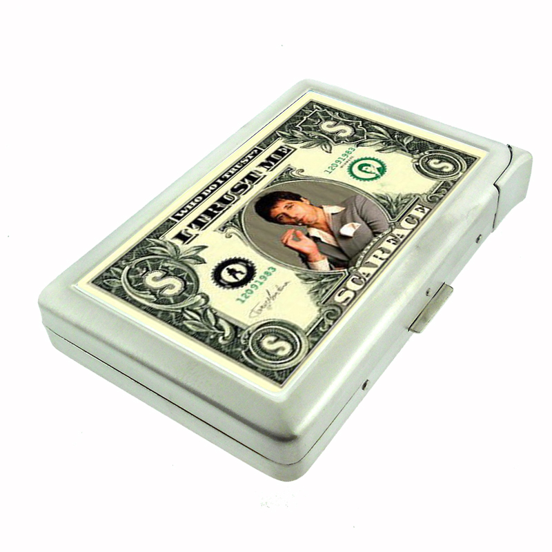 Scarface Al Pacino Money 1983 Cigarette Case w BuiltIn Lighter 310 - $17.95