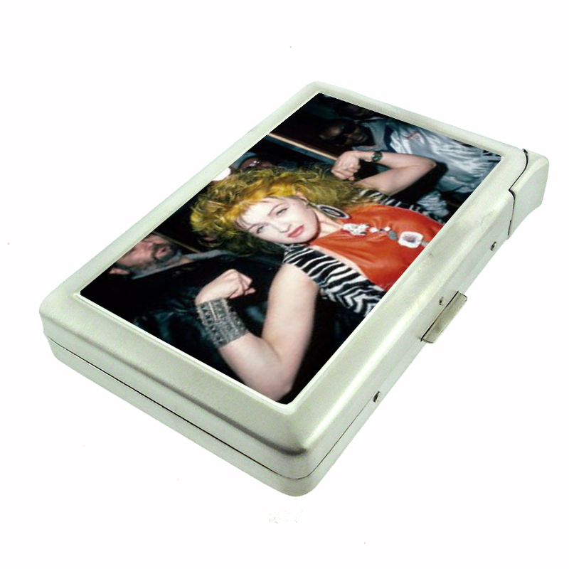 Cyndi Lauper Muscle Photo Cigarette Case w BuiltIn Lighter 508