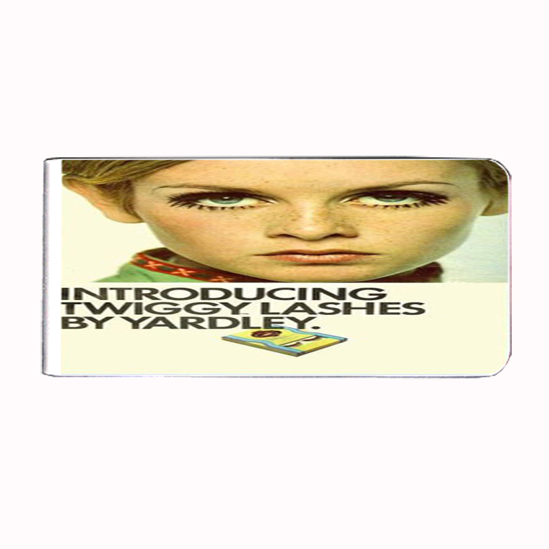 Twiggy Eyelashes 1960s Retro Money Clip Rectangle 091