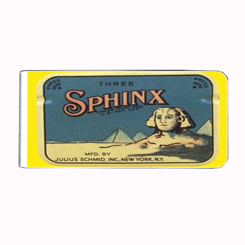 Vintage Condom Tin Sphinx Money Clip Rectangle 140