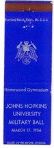 Matchbook Cover Johns Hopkins University Military Ball March 17 1956 - $4.94