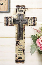 Rustic Western Christian Love Hope Peace Amazing Grace Bible Verse Wall Cross - £22.01 GBP