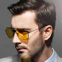 High End Aviator YELLOW LENS Day / Night Vision Sunglasses Night Driving Glasses - £10.77 GBP+