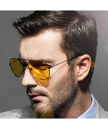 High End Aviator YELLOW LENS Day / Night Vision Sunglasses Night Driving... - £10.78 GBP+