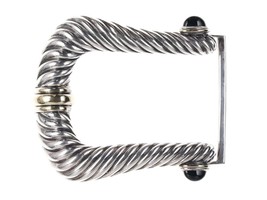 Large David Yurman 14k on Sterling silver Onyx belt buckle - $683.10