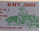 Vintage CB Ham radio Card KMV 3191 Breckenridge Texas Amateur Lone Star - $4.94