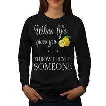 Wellcoda Life Lemon Throw Womens Sweatshirt, Funny Casual Pullover Jumper - £22.92 GBP+
