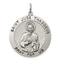 Silver Antiqued Saint Jude Thaddeus Medal QC3604 - $73.13