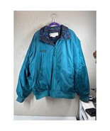 Columbia Jacket Teal Pink Purple Fleece Lining Vintage Mens Size 2XL Approx - $29.95