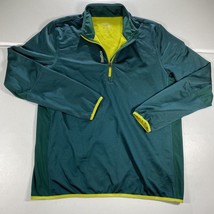 Reebok Jacket Mens XL Extra Blue Green 1/4 Zip Coat Workout Pullover Gym... - £18.18 GBP