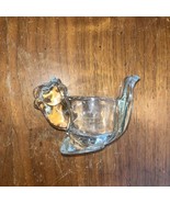 Avon 70’s Glass Candle Holder Clear Votive Squirrel Retro Tea Light Gift - $7.92