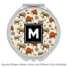 Elephants Mandalas : Gift Compact Mirror Floral Pattern Carrier Ornament Indian  - £10.43 GBP+