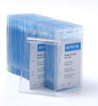 100 Pack ID Card Name Badge Holder, Heavy Duty Clear Transparent Plastic PVC - £45.03 GBP