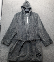 DKNY Robe Unisex L/XL Multicolor Fleece Hooded Belt Waist Side Pocket Op... - $39.40