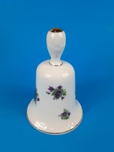 Porcelain Bell Viola Blossoms Flowers Floral VTG 80s Hand Painted 2839 Lefton - £6.96 GBP