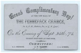1875 The Pennepack Grange - Grand Complimentary Hop At The New Hall - £81.75 GBP